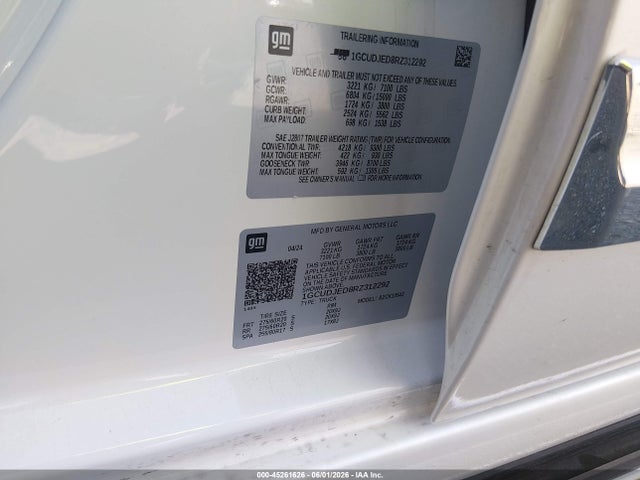 1GCUDJED8RZ312292 Chevrolet Silverado 1500 4wd Short Bed High Country