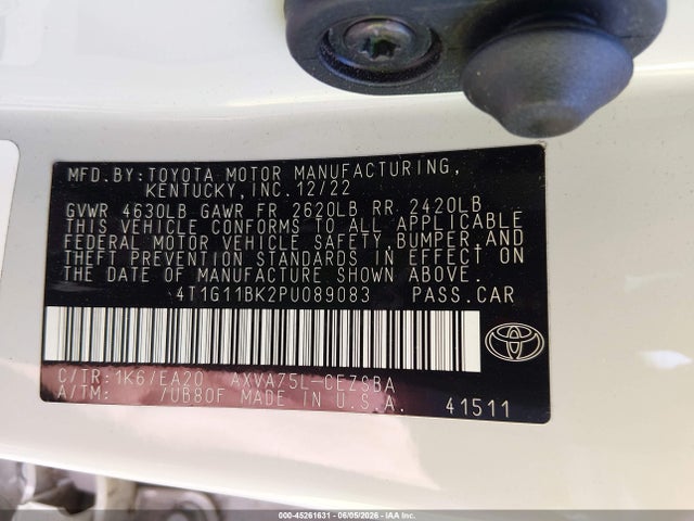 Aukcja sprzedaży 2023 Toyota Camry Se Awd, vin: 4T1G11BK2PU089083, numer aukcji: 45261631