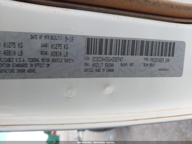 45261658 :رقم المزاد ، 2C3CDXHG5GH332747 vin ، 2016 Dodge Charger Sxt مزاد بيع