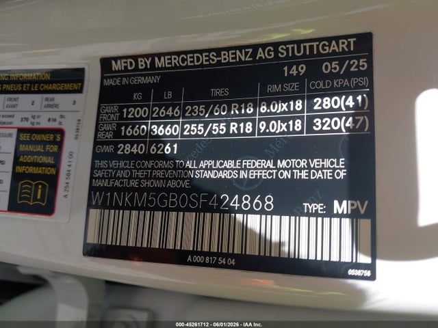 Продажа на аукционе авто 2025 Mercedes-benz Glc 350e 4matic, vin: W1NKM5GB0SF424868, номер лота: 45261712