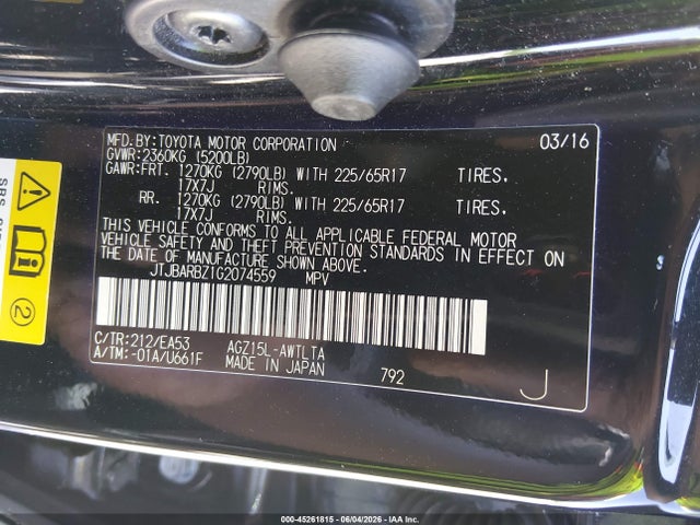 Lexus NX 200T 2016 JTJBARBZ1G2074559 Image 9