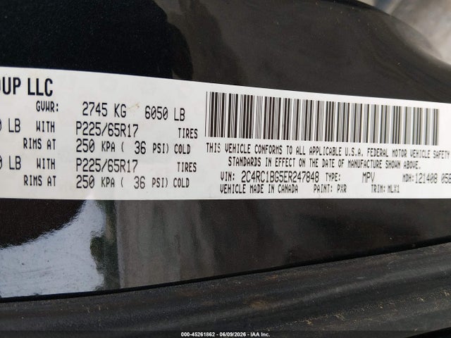 45261862 :رقم المزاد ، 2C4RC1BG5ER247848 vin ، 2014 Chrysler Town & Country Touring مزاد بيع
