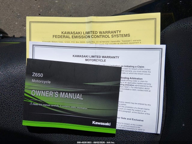 Aukcja sprzedaży 2020 Kawasaki Er650 K, vin: ML5EREK17LDA18813, numer aukcji: 45261903