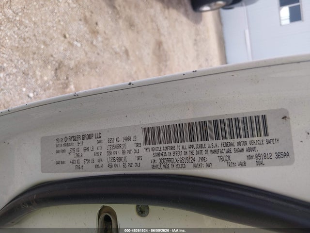 Aukcja sprzedaży 2015 Ram 3500 Tradesman, vin: 3C63RRGLXFG519124, numer aukcji: 45261924