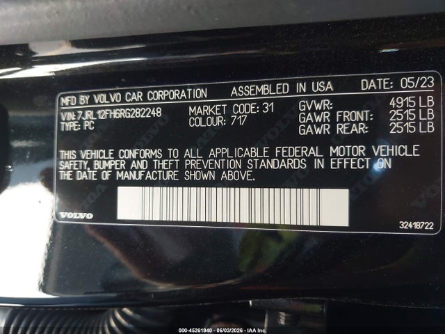 Volvo S60 B5 Plus Black Edition 2024 7JRL12FH6RG282248 Image 9