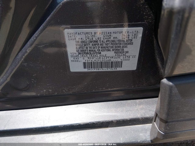 45262080 :رقم المزاد ، 3N1CP5BV3LL573158 vin ، 2020 Nissan Kicks S Xtronic Cvt مزاد بيع