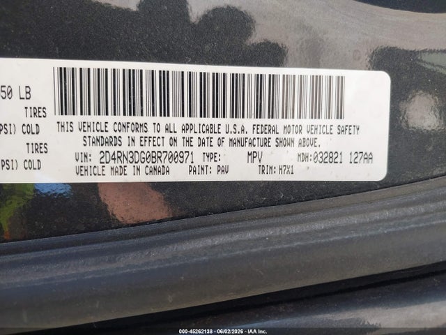 Продажа на аукционе авто 2011 Dodge Grand Caravan Mainstreet, vin: 2D4RN3DG0BR700971, номер лота: 45262138