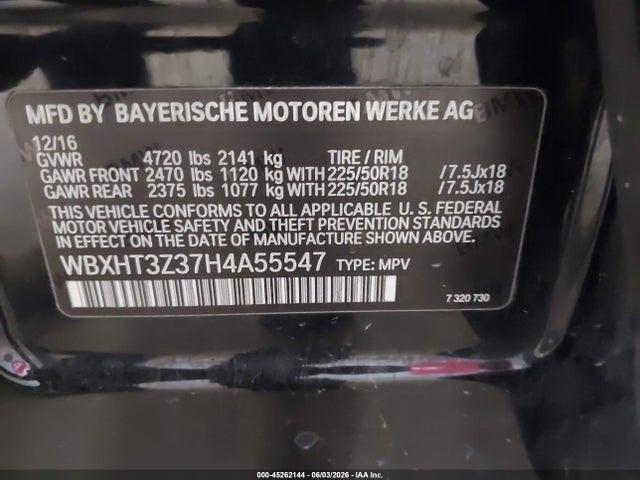 45262144 :رقم المزاد ، WBXHT3Z37H4A55547 vin ، 2017 Bmw X1 Xdrive28i مزاد بيع