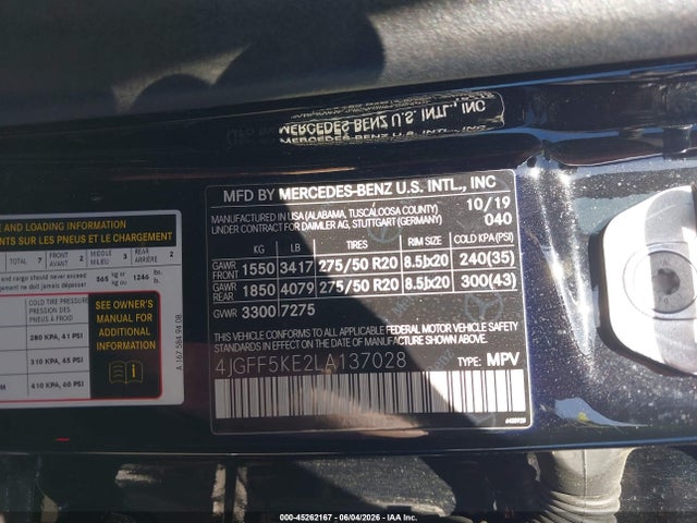 4JGFF5KE2LA137028 Mercedes-Benz Gls 450 4matic