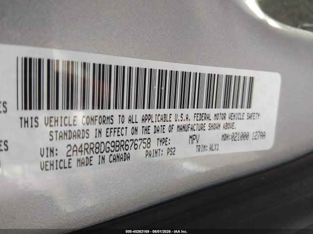 Aukcja sprzedaży 2011 Chrysler Town & Country Touring-l, vin: 2A4RR8DG9BR676758, numer aukcji: 45262169