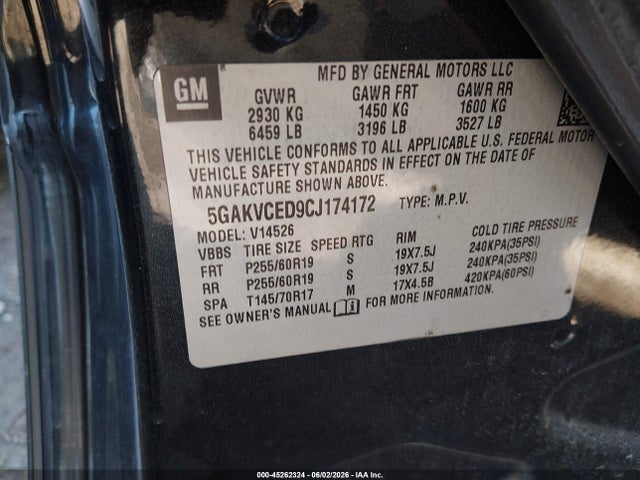 Продажа на аукционе авто 2012 Buick Enclave Leather, vin: 5GAKVCED9CJ174172, номер лота: 45262324