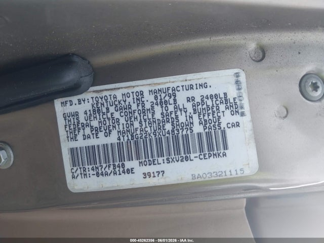 Продаж на аукціоні авто 1999 Toyota Camry Le, vin: 4T1BG22K9XU483775, номер лоту: 45262356
