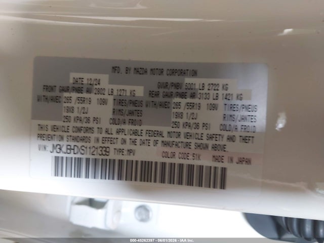 Aukcja sprzedaży 2025 Mazda Cx-70 3.3 Turbo Preferred Package, vin: JM3KJBHDXS1121339, numer aukcji: 45262397