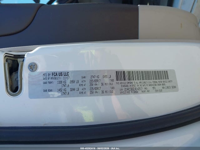 Продажа на аукционе авто 2018 Chrysler Pacifica Touring L, vin: 2C4RC1BG2JR142517, номер лота: 45262416