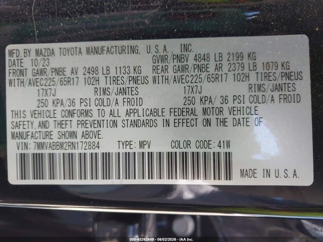 Aukcja sprzedaży 2024 Mazda Cx-50 2.5 S Preferred, vin: 7MMVABBM2RN172884, numer aukcji: 45262449