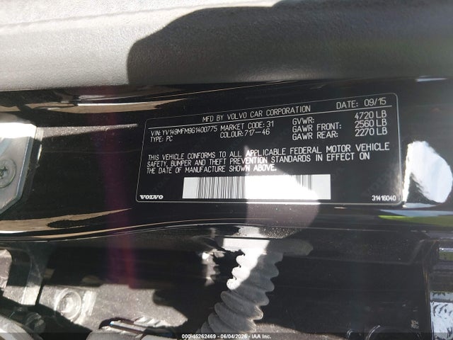45262469 :رقم المزاد ، YV149MFM9G1400775 vin ، 2016 Volvo S60 T6 Drive-e Platinum مزاد بيع