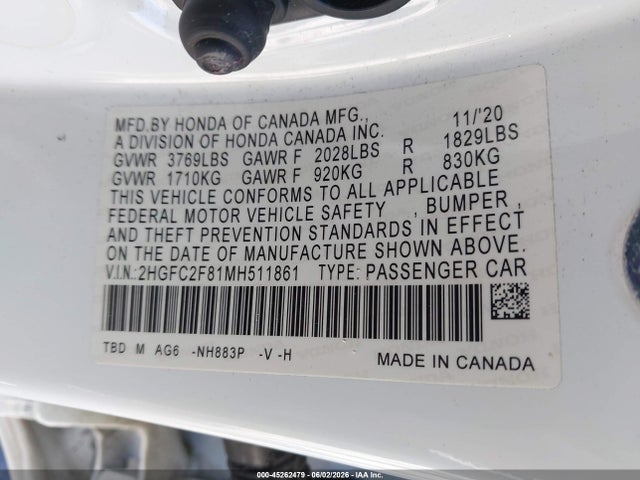 Honda Civic Sport 2021 2HGFC2F81MH511861 Image 9