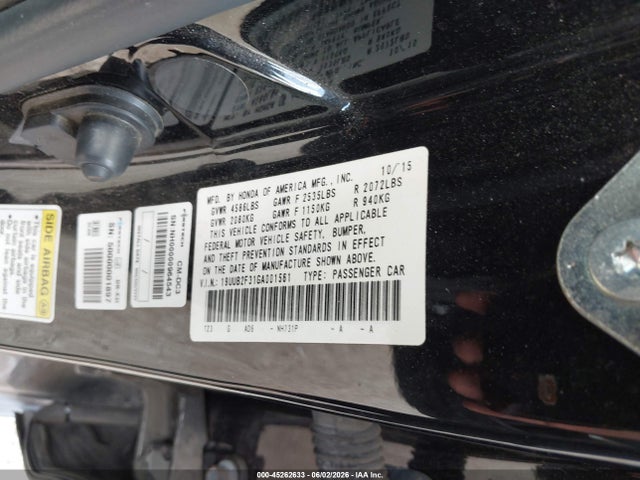 Продаж на аукціоні авто 2016 Acura Tlx V6, vin: 19UUB2F31GA001561, номер лоту: 45262633