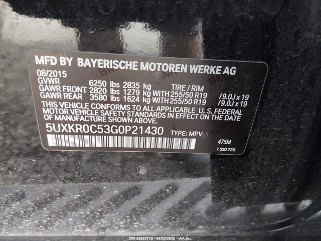 5UXKR0C53G0P21430 BMW X5 Xdrive35i