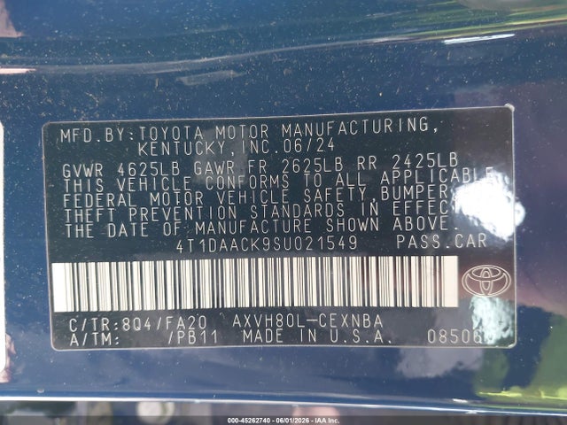 Toyota CAMRY LE 2025 4T1DAACK9SU021549 Image 9