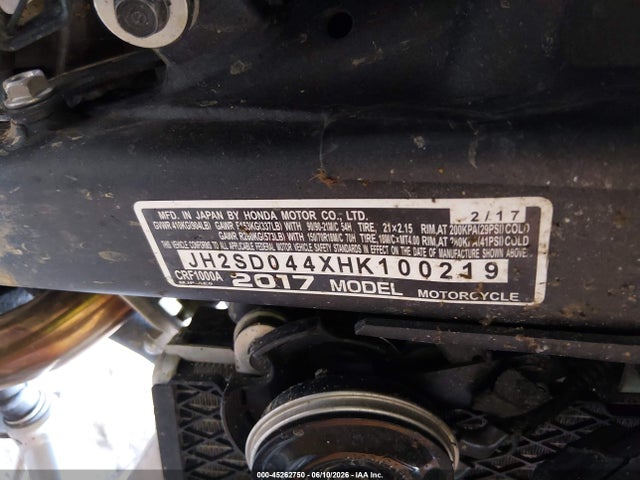 Honda CRF1000 2017 JH2SD044XHK100219 Image 10