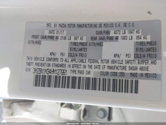 3MZBN1M34HM127991 Mazda Mazda3 Grand Touring