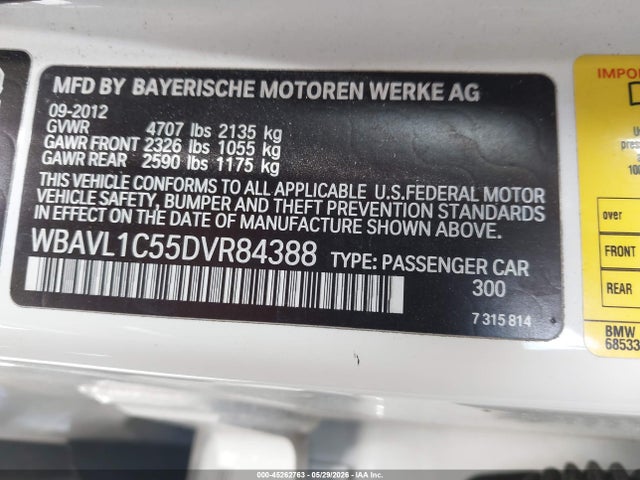 Продаж на аукціоні авто 2013 Bmw X1 Xdrive28i, vin: WBAVL1C55DVR84388, номер лоту: 45262763