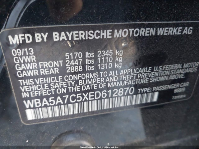 Aukcja sprzedaży 2014 Bmw 528i Xdrive, vin: WBA5A7C5XED612870, numer aukcji: 45262766