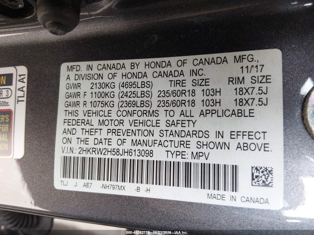 Honda CR-V EX 2018 2HKRW2H58JH613098 Image 9