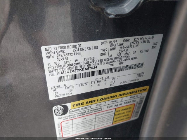 Ford Expedition Limited 2019 1FMJU2AT2KEA57024 Image 9