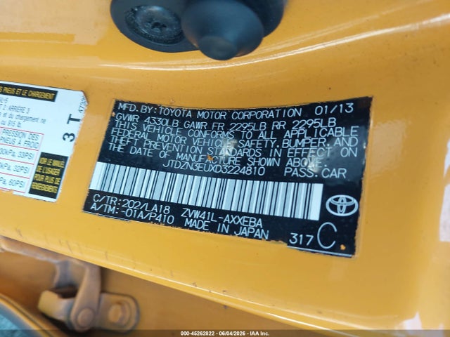 Aukcja sprzedaży 2013 Toyota Prius V Five, vin: JTDZN3EUXD3224810, numer aukcji: 45262822