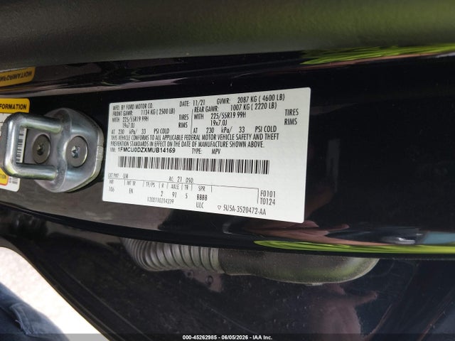 Ford Escape Titanium Hybrid 2021 1FMCU0DZXMUB14169 Image 9