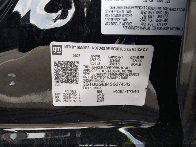 3GTUUGE84SG374543 GMC Sierra 1500 4wd Short Box Denali