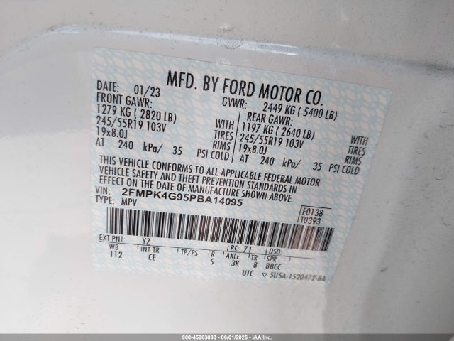 Ford EDGE SE 2023 2FMPK4G95PBA14095 Image 9