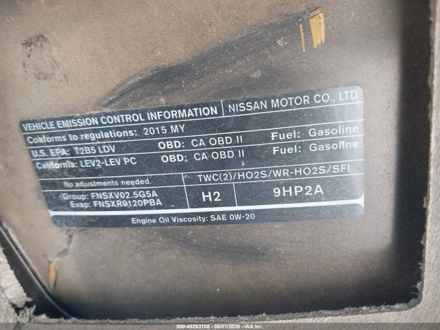 45263108 :رقم المزاد ، 1N4AL3AP0FN340730 vin ، 2015 Nissan Altima 2.5/2.5 S/2.5 Sl/2.5 Sv مزاد بيع