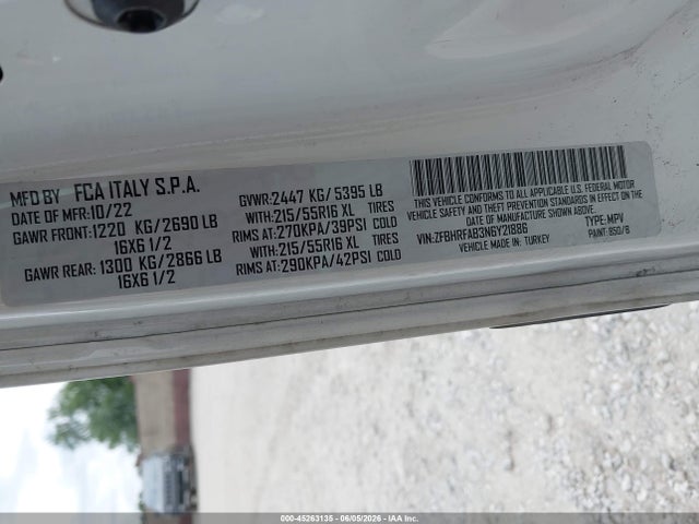 Aukcja sprzedaży 2022 Ram Promaster City Cargo Van, vin: ZFBHRFAB3N6Y21886, numer aukcji: 45263135