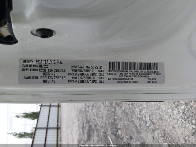 Aukcja sprzedaży 2022 Ram Promaster City Cargo Van, vin: ZFBHRFAB7N6Y21938, numer aukcji: 45263146