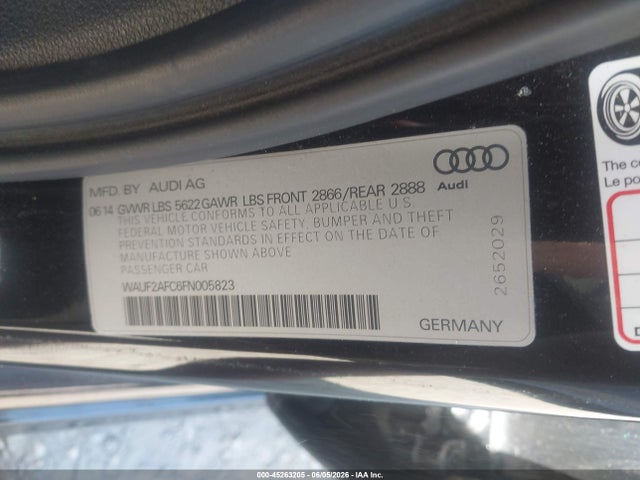 Продаж на аукціоні авто 2015 Audi S6 4.0t, vin: WAUF2AFC6FN005823, номер лоту: 45263205