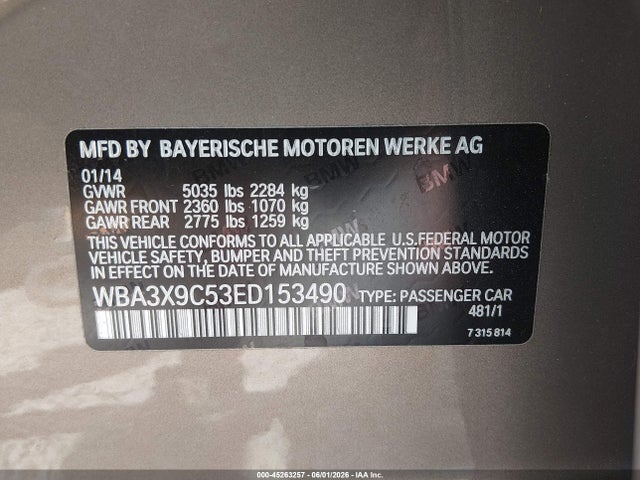 Aukcja sprzedaży 2014 Bmw 335i Gran Turismo Xdrive, vin: WBA3X9C53ED153490, numer aukcji: 45263257