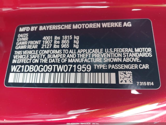 WZ1DB0G09TW071959 Toyota Gr Supra 3.0 Premium