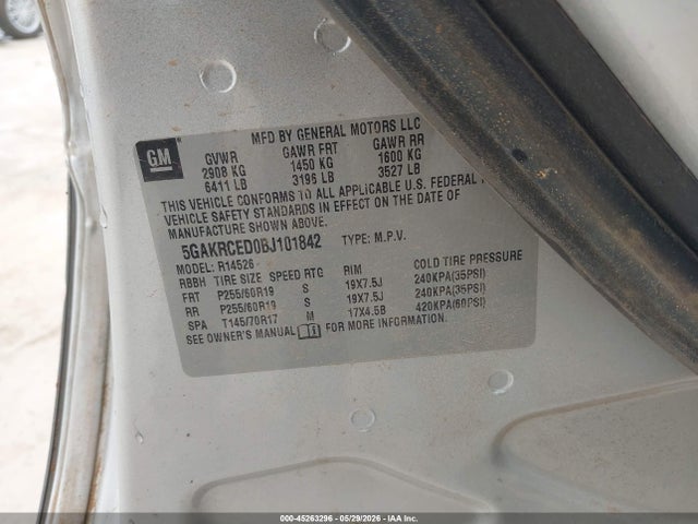 Aukcja sprzedaży 2011 Buick Enclave 2xl, vin: 5GAKRCED0BJ101842, numer aukcji: 45263296