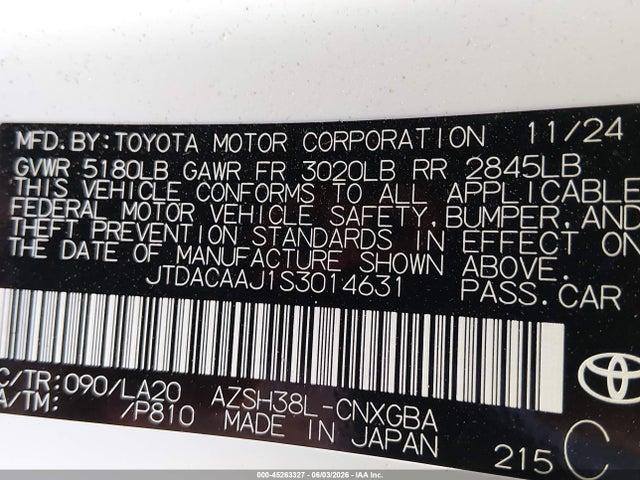 JTDACAAJ1S3014631 Toyota Crown Signia Limited