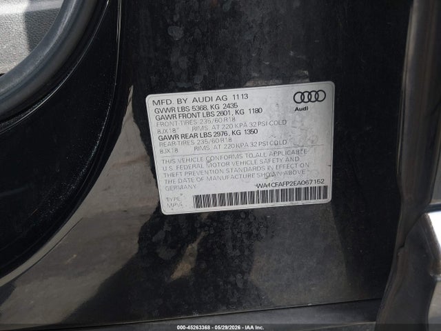 Aukcja sprzedaży 2014 Audi Q5 2.0t Premium, vin: WA1CFAFP2EA067152, numer aukcji: 45263368
