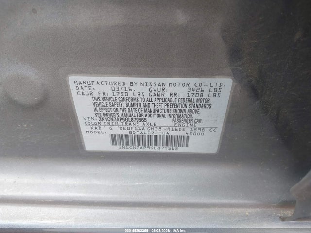 Nissan Versa 1.6 Sv 2016 3N1CN7AP9GL879565 Image 9