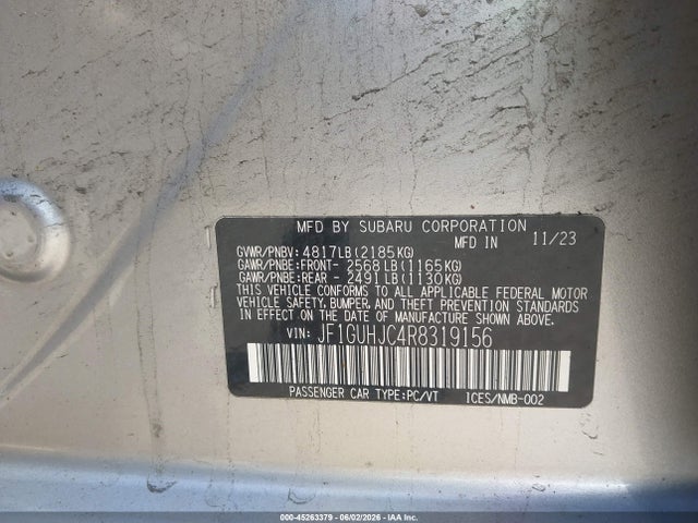 2024 Subaru Impreza Rs 5-door მანქანა იყიდება აუქციონზე, vin: JF1GUHJC4R8319156, აუქციონის ნომერი: 45263379