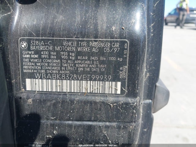 Продажа на аукционе авто 1997 Bmw 328ic, vin: WBABK8328VET99939, номер лота: 45263380