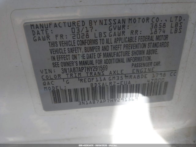 Nissan SENTRA SR 2017 3N1AB7AP7HY291569 Image 9