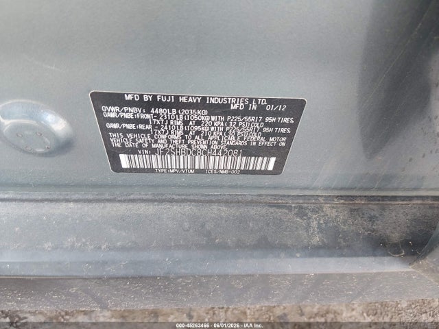 Продаж на аукціоні авто 2012 Subaru Forester 2.5x Premium, vin: JF2SHBDC8CH442081, номер лоту: 45263466