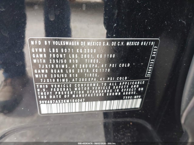 Продажа на аукционе авто 2019 Volkswagen Tiguan 2.0t Sel Premium/2.0t Sel Premium R-line, vin: 3VV4B7AX2KM154047, номер лота: 45263476