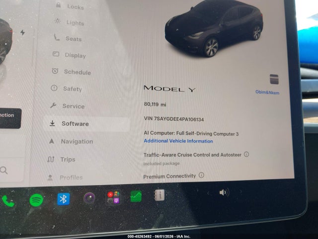 45263492 :رقم المزاد ، 7SAYGDEE4PA106134 vin ، 2023 Tesla Model Y مزاد بيع